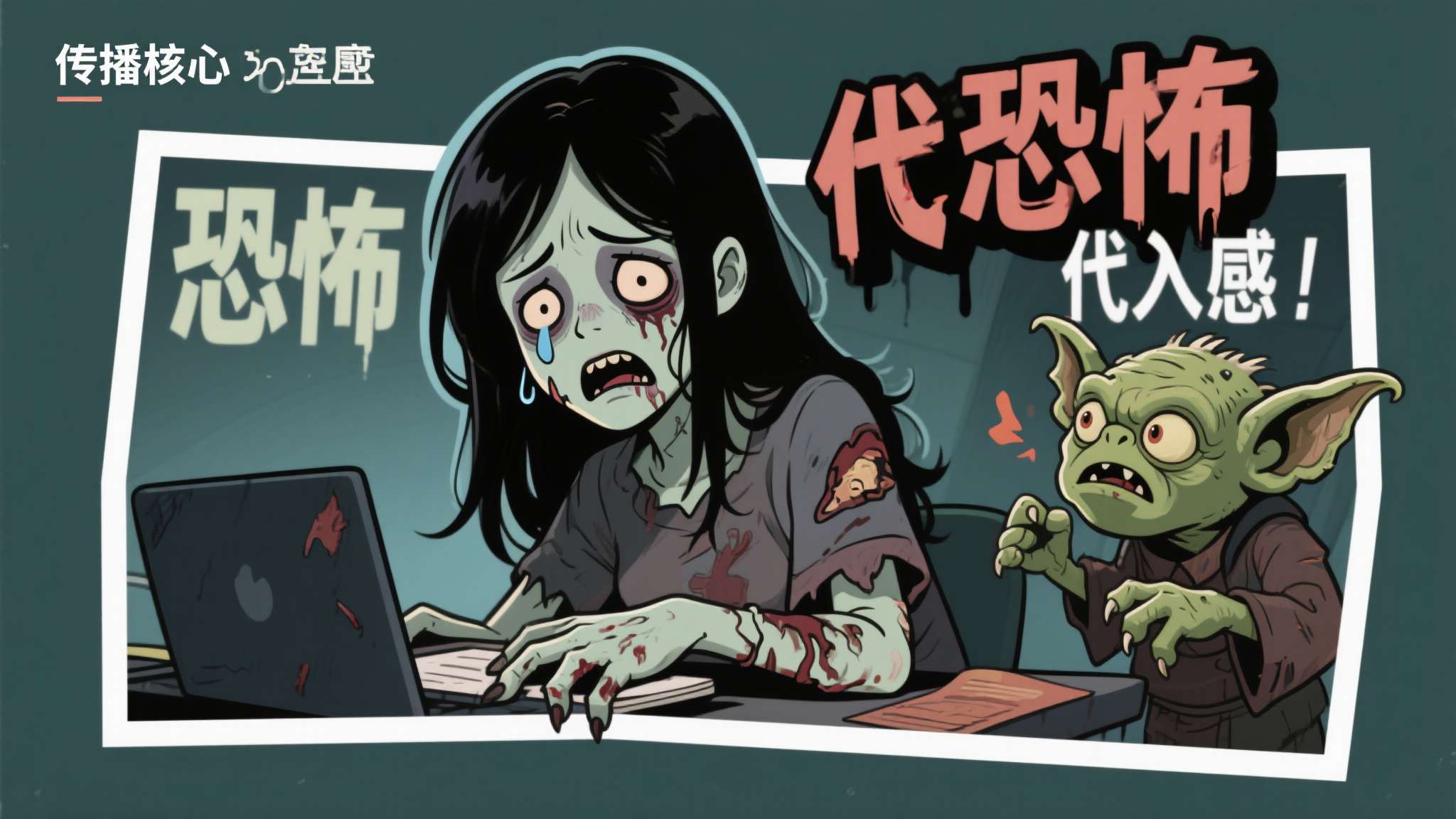 遇到这种女僵尸 不要害怕 囧图 这是被哥布林诅咒了吗 可以看出,这类囧图的传播核心并不是"恐怖",而是"代入感"。 女僵尸的形象成了打
